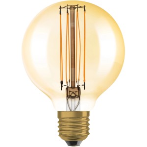 Osram LED-Leuchtmittel E27 in Globeform mit warmweißem Licht. Dimmbare LED Lampe mit 8,8W.