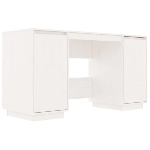 vidaXL Schreibtisch Weiß 140x50x75 cm Massivholz Kiefer 814325