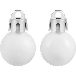 Weißes Christbaumkugel-Set aus Kunststoff, 36-teilig, Ø 2 cm. Weihnachtsbaumschmuck.