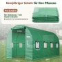 Grüne PE-Gitterfolie 4x2x2m für Folientunnel Gewächshaus, Ersatzabdeckung mit Tür, 8 Fenstern, ohne Gestell.