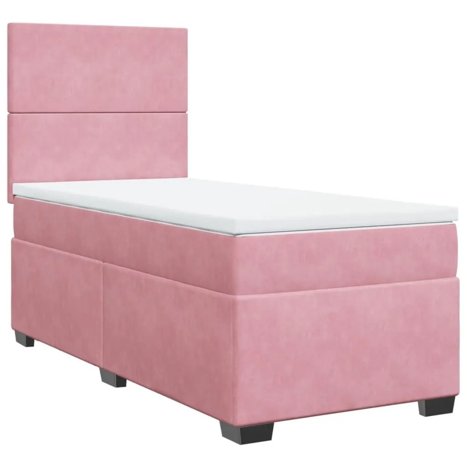 vidaXL Boxspringbett mit Matratze Rosa 90x200 cm Samt 3290809 günstig online kaufen