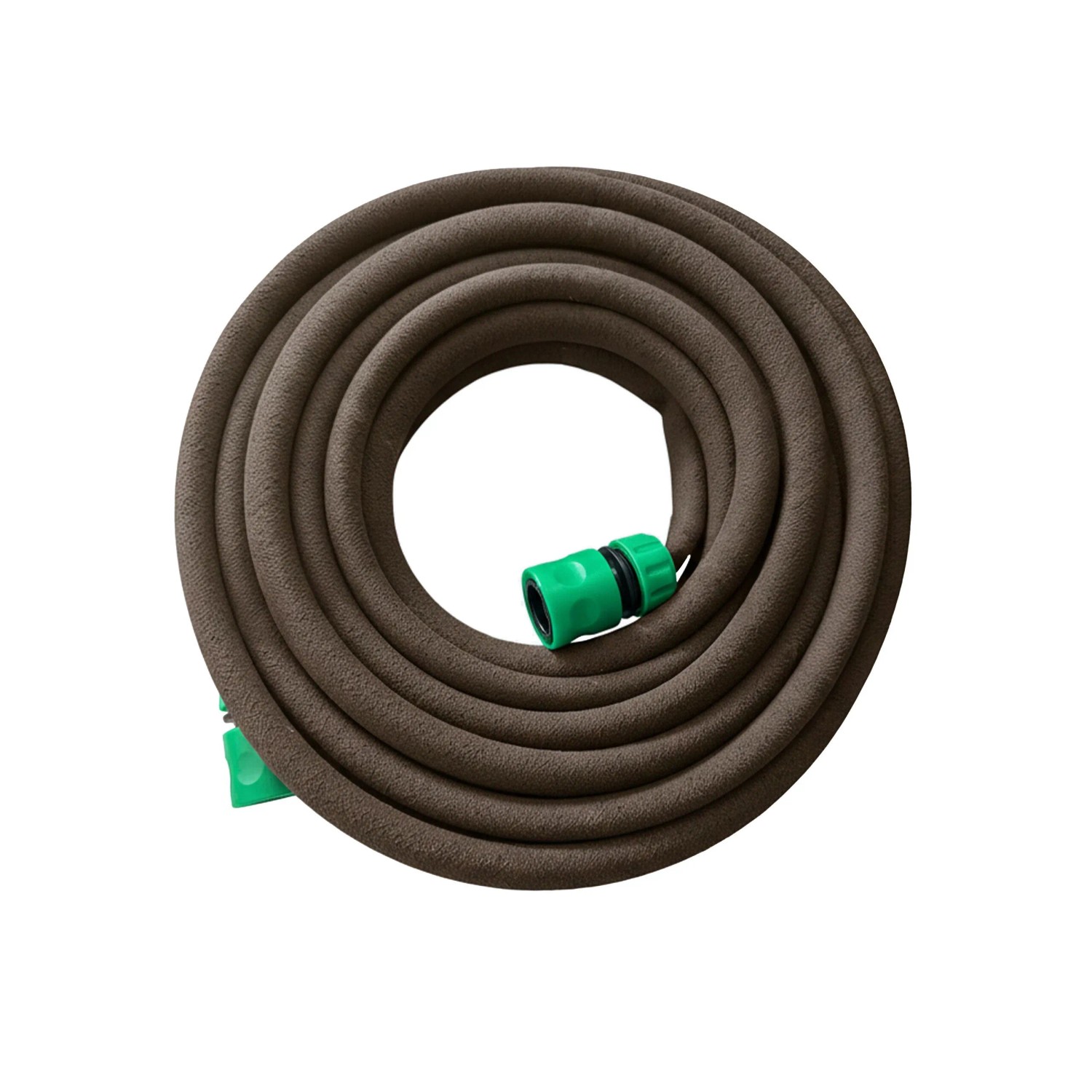 Relaxdays Tropfschlauch Gummi PVC Messing Braun Anschlussfertig 20 m