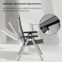 Kettler Basic Plus Klappsessel, silber, anthrazit. Verstellbare Rückenlehne für ergonomischen Sitzkomfort.