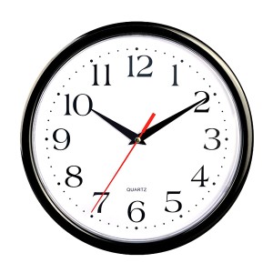 Wall-Art Wanduhr Klassisch Roter Sekundenzeiger Ø 25 cm Schwarz-Weiß
