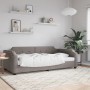 Graues vidaXL Tagesbett (80x200 cm) mit Stoffbezug im Wohnzimmer.