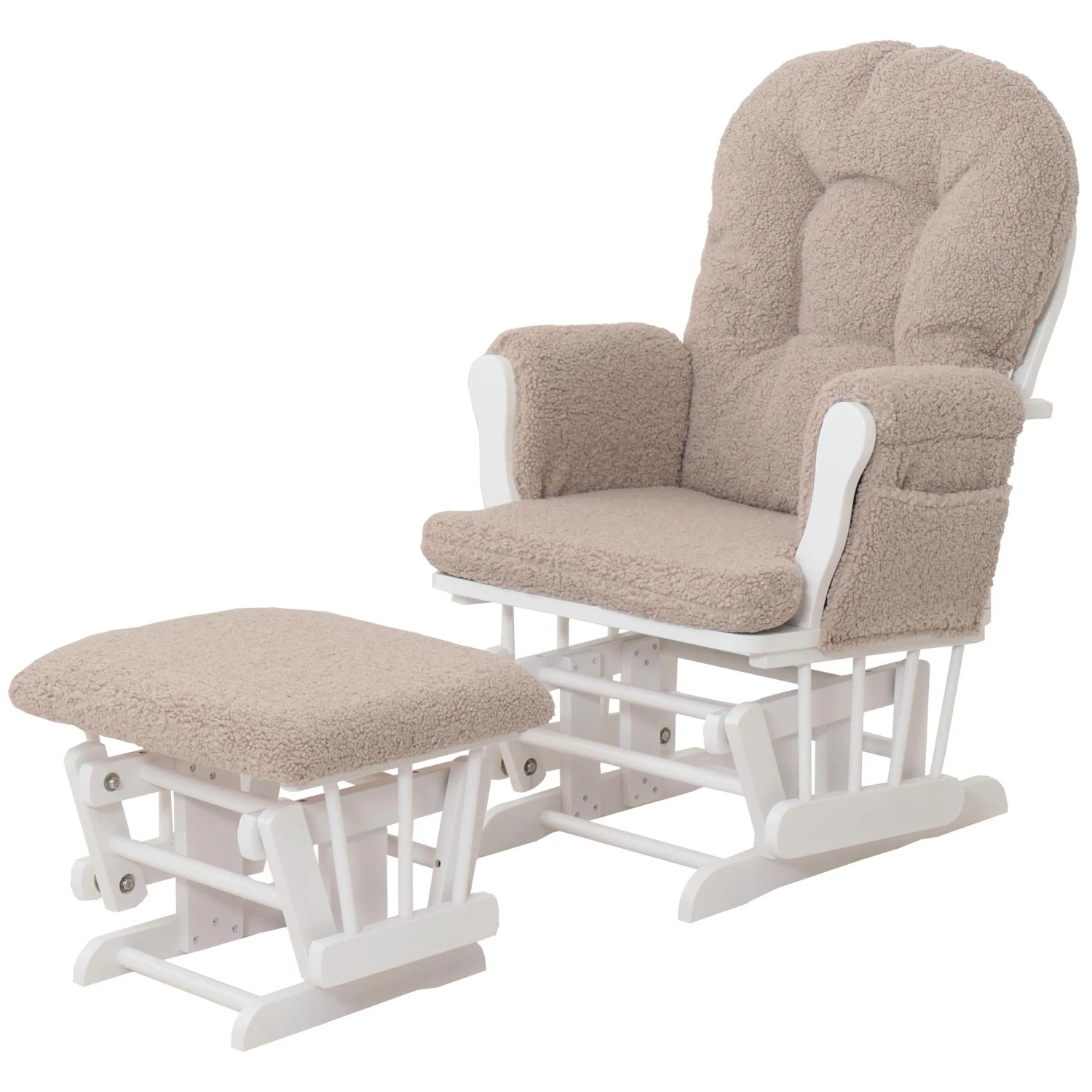 Mcw Relaxsessel C76 Stoff Bouclé Öko-Tex Braun Gestell Weiß