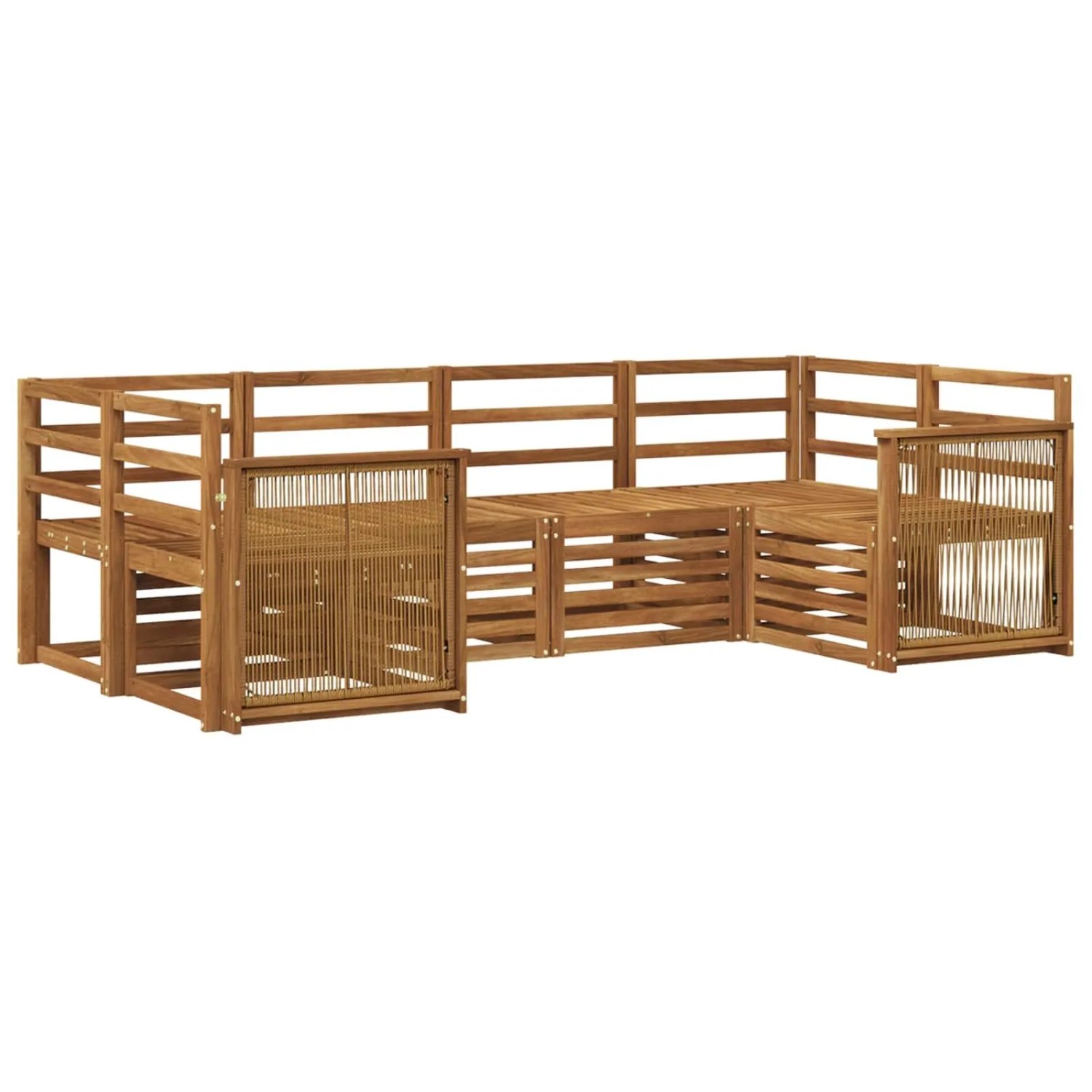 vidaXL Ecksofa Set 5 Stk Natur Massivholz Akazie 3384775