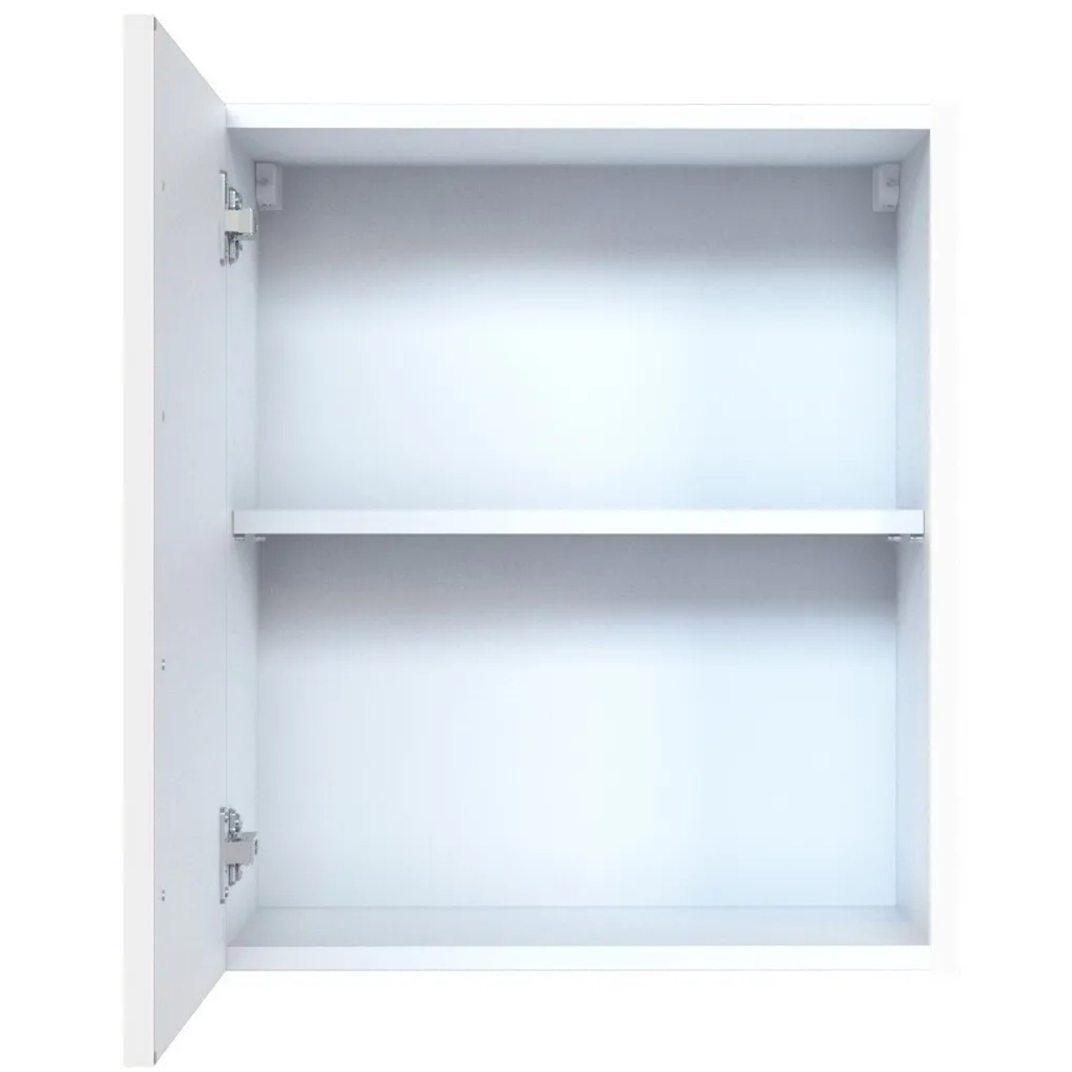 Weißer Held Möbel Küchen-Hängeschrank Mailand (50 cm) mit hochglänzender Front und Einlegeboden.