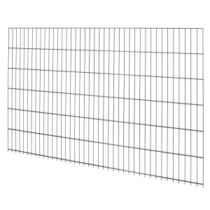 Doppelstabmattenzaun, 123x201 cm, Anthrazit, Metallzaun für Garten- und Grundstücksbegrenzung.