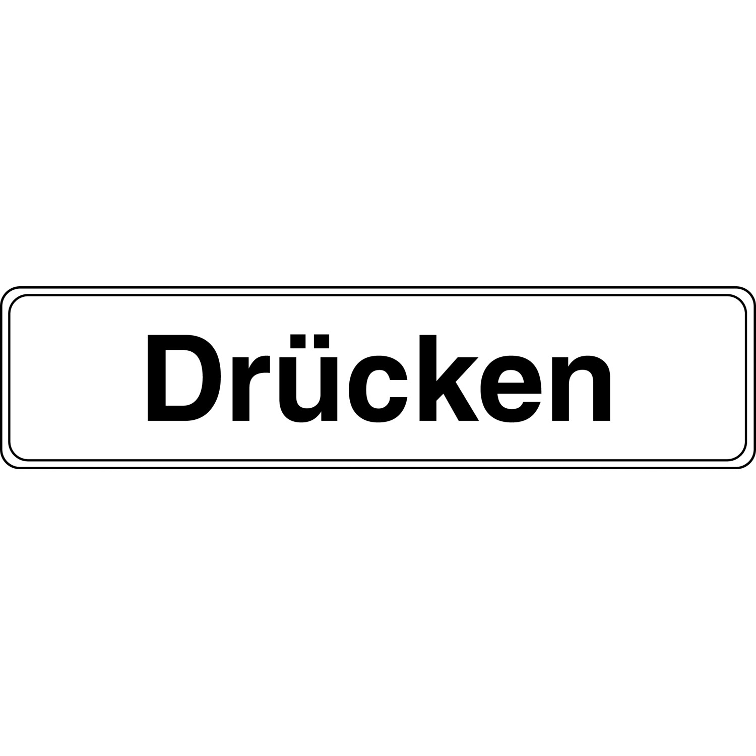 Signum Safety Signs Tür-/Hinweisschild Drücken 4,8 cm x 20 cm Weiß