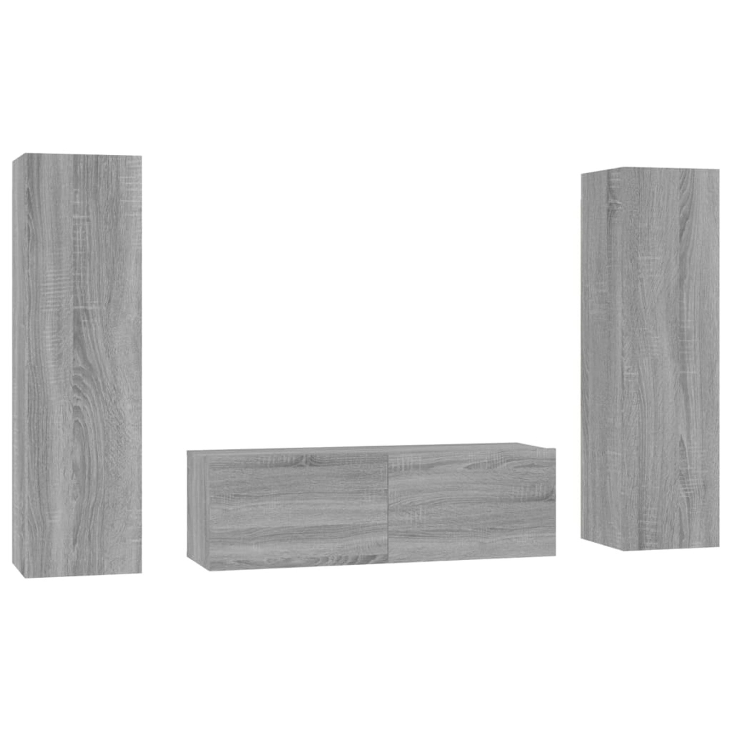 VidaXL 3-tlg. TV-Schrank-Set Grau Sonoma Holzwerkstoff 2 günstig online kaufen