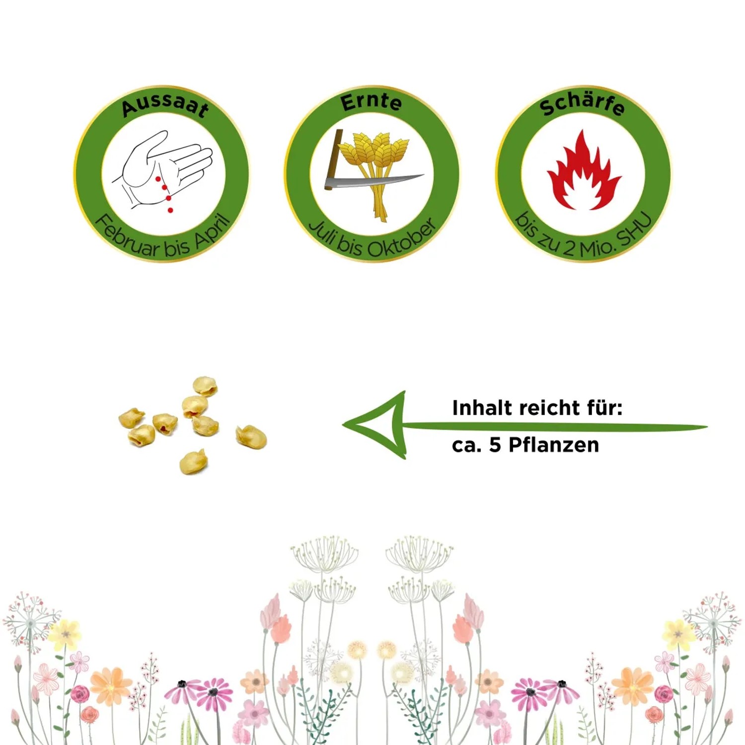 Samen der Chili Trinidad Moruga Scorpion von Deine Gartenwelt: Aussaat, Ernte, Schärfe und Inhalt für ca. 5 Pflanzen.