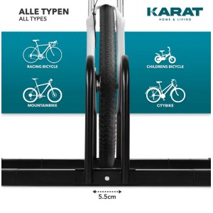 KARAT Fahrradständer Linus, schwarz, für Boden/Wand, 6 Fahrräder. Universal für alle Fahrradtypen.