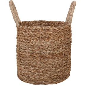 Naturfarbener Korb mit Henkeln aus Seegras, Ø 23 cm, ideal als Übertopf.