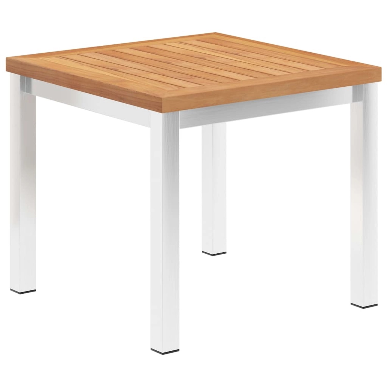 vidaXL Garten-Beistelltisch 45 x 45 x 38 cm Teak Massivholz Edelstahl 46512