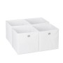 Relaxdays Faltbox 4er Set Polyester Weiß Zusammenfaltbar 30 cm x 30 cm x 30 cm 0,6 kg