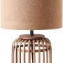 Brilliant Tischleuchte Woodrow, Ø 24 cm, Natur. Design-Tischlampe mit Bambus-Gestell und Stoffschirm.