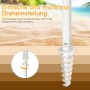 Detailaufnahme des COSTWAY Sonnenschirms mit Schraubfuß für einfachen Aufbau im Sand.