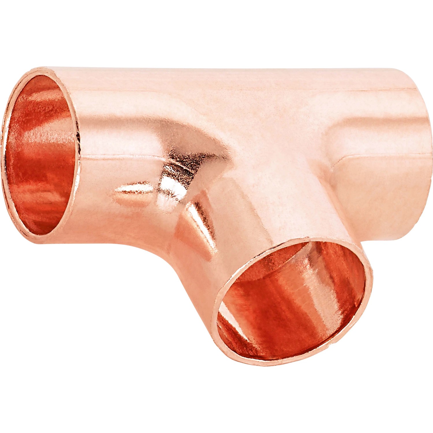 Kupfer Löt-T-Stück, 15 mm Durchmesser, 10er-Pack für Kupferrohr-Verbindungen.