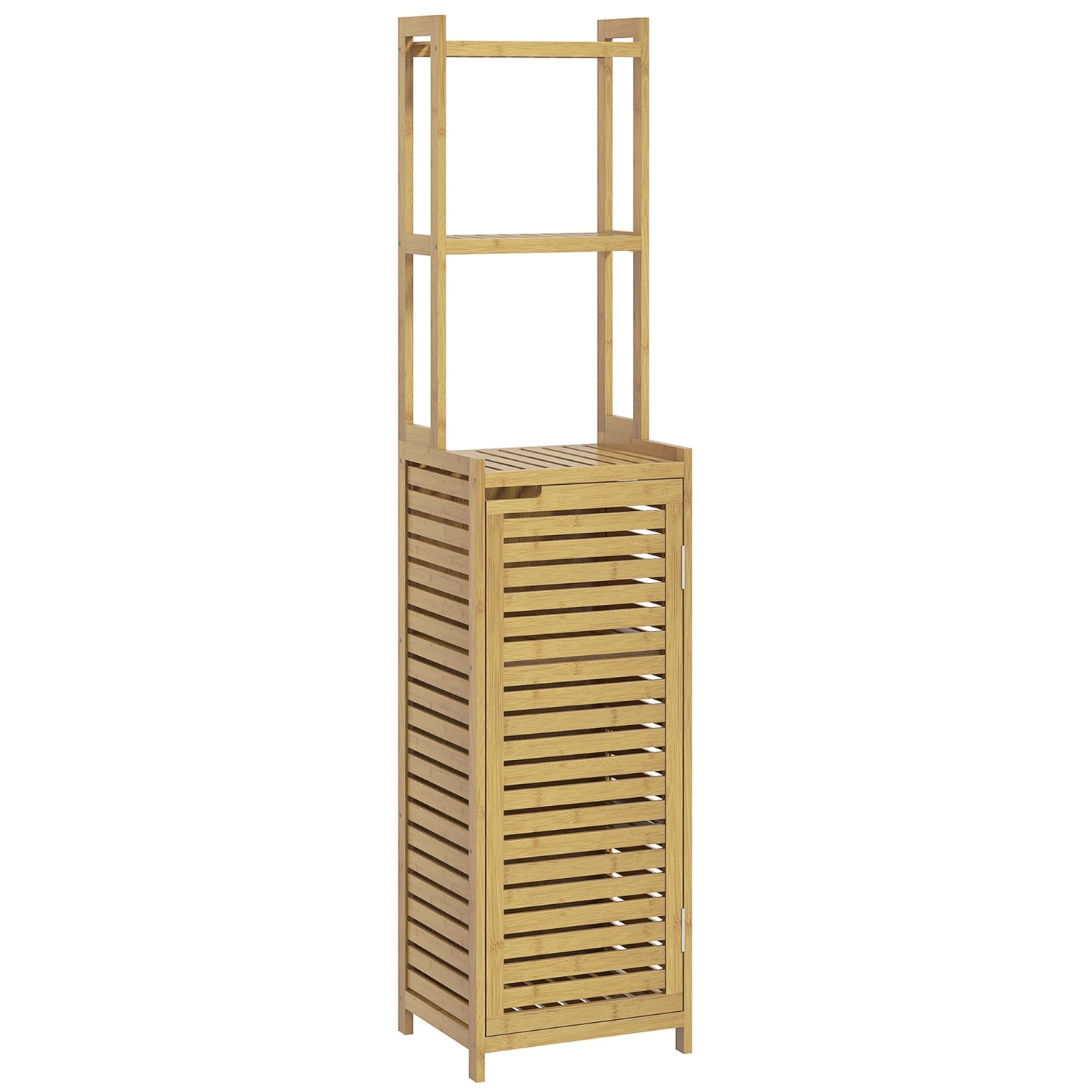 HOMCOM Badezimmerschrank Bambus Naturholz 38,5L x 33B x 170H cm günstig online kaufen