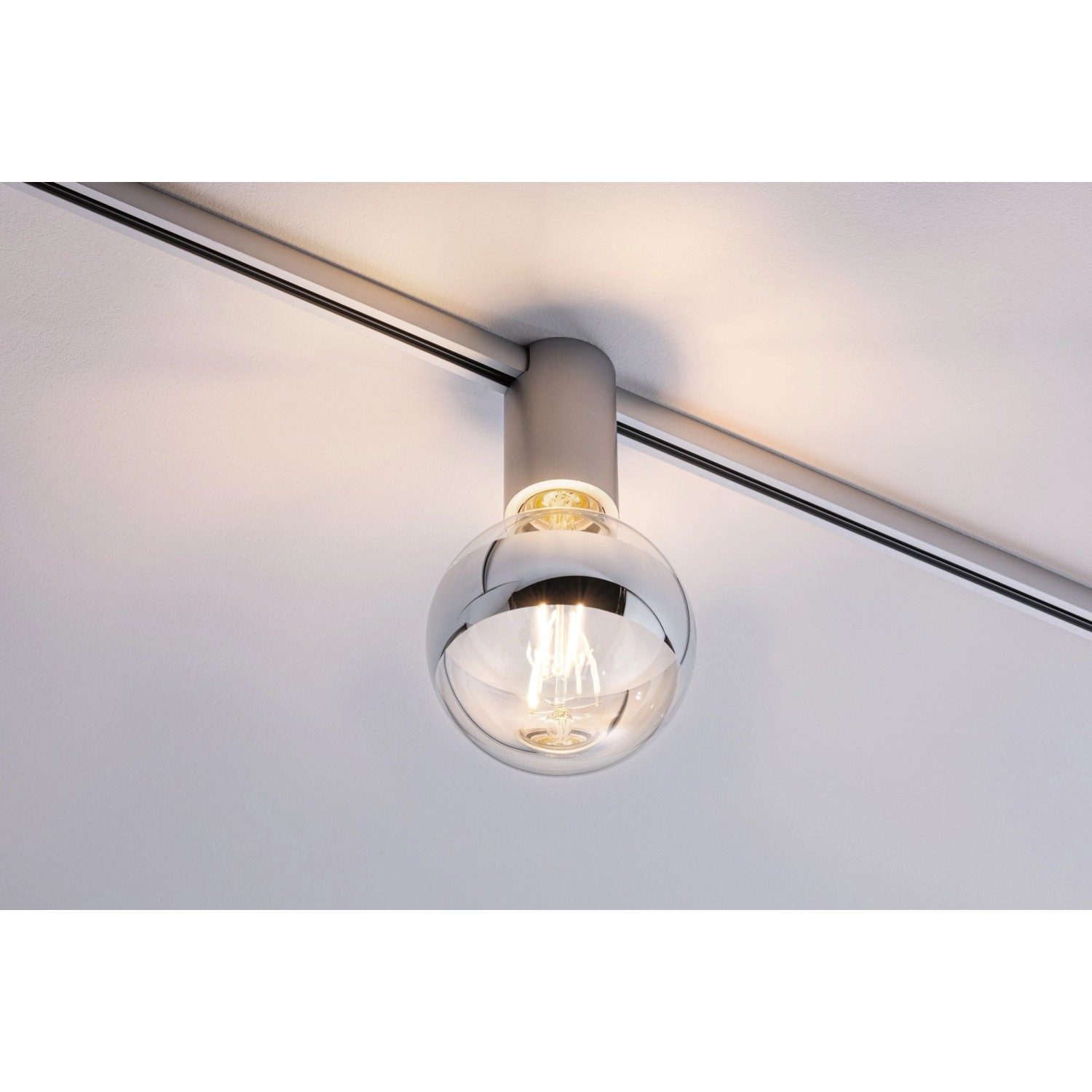 Paulmann URail Spot Ceiling Socket, Chrom matt, E27 Fassung an Schienensystem.