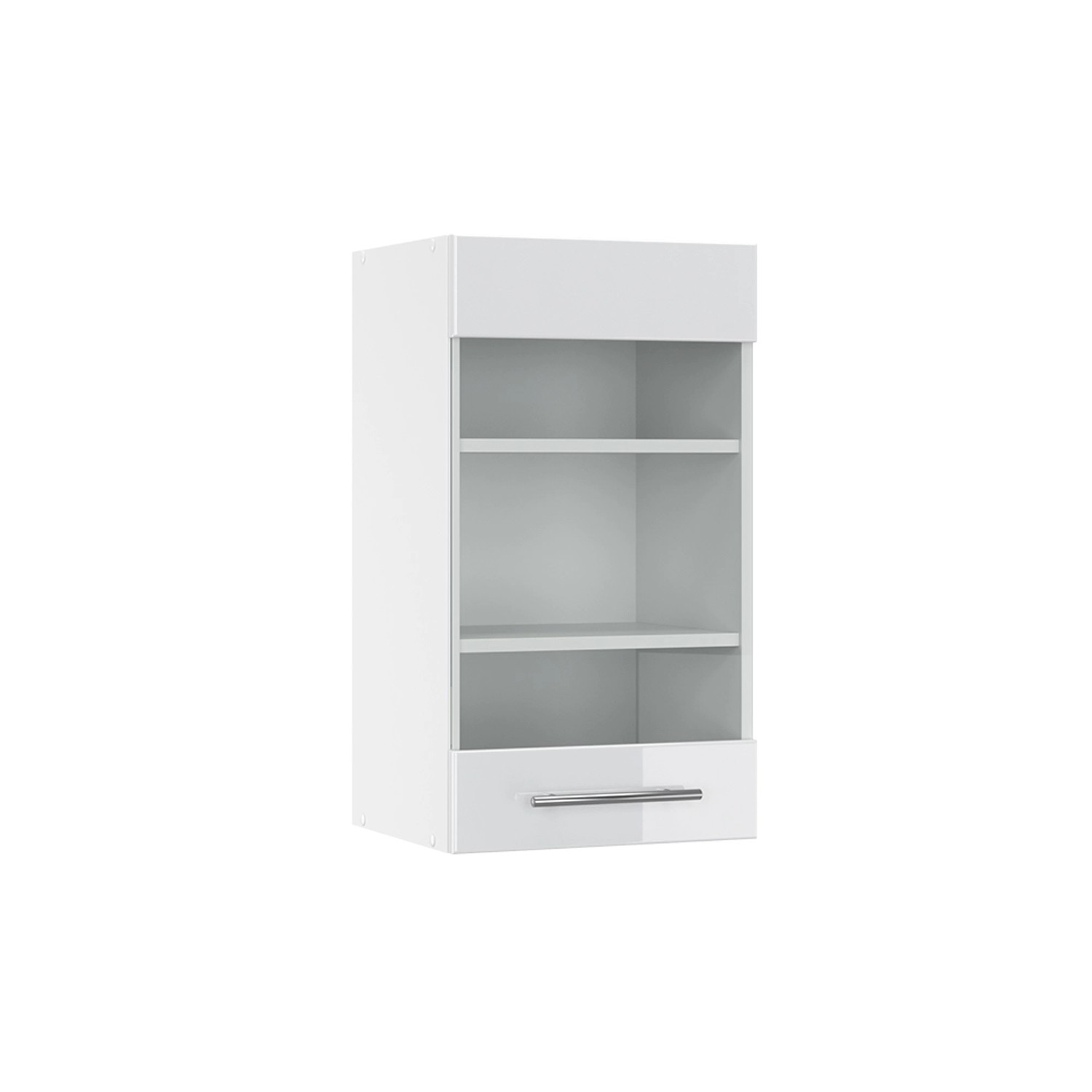 Vicco Küchenglasschrank Fame-Line Glashängeschrank Weiß Hochglanz/Weiß 40 cm