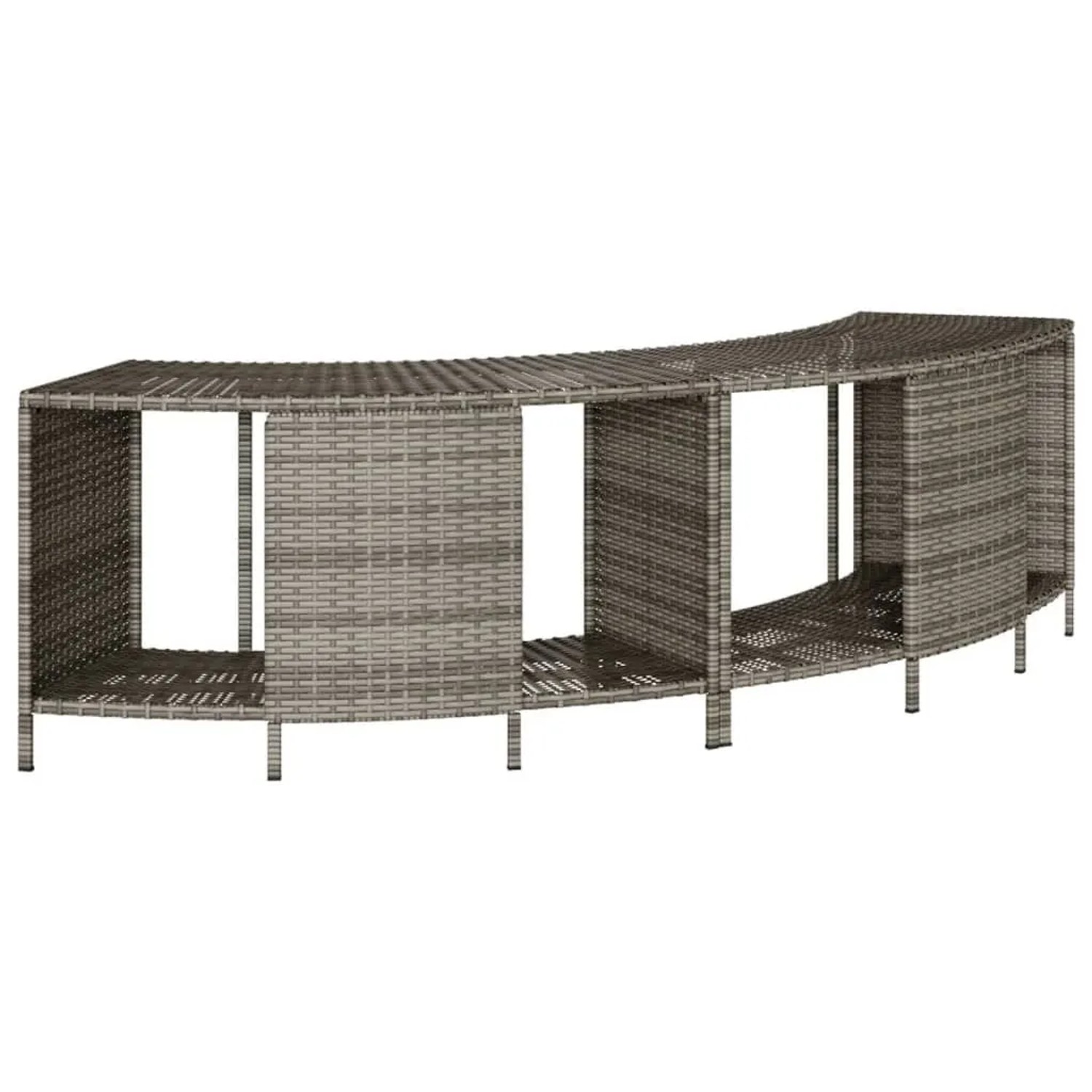 vidaXL Outdoor-Regale für Whirlpool 2 Stk Grau Poly Rattan 365619