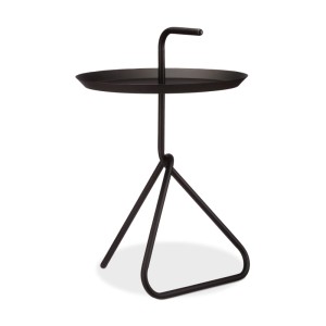 Schwarzer Relaxdays Beistelltisch aus Stahl mit Griff, 59,5x40x40 cm.