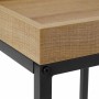 Detailaufnahme: Songmics Nachttisch-Set im Industrie-Design, braun-schwarz, Tischplatte in Holzoptik, Metallgestell.