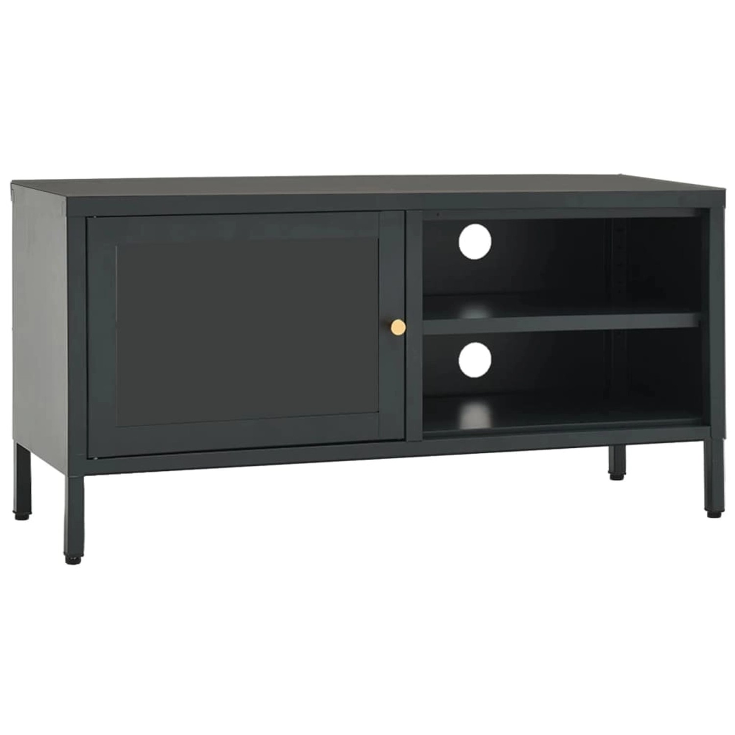 VidaXL TV-Schrank Anthrazit 90x30x44 cm Stahl und Glas günstig online kaufen