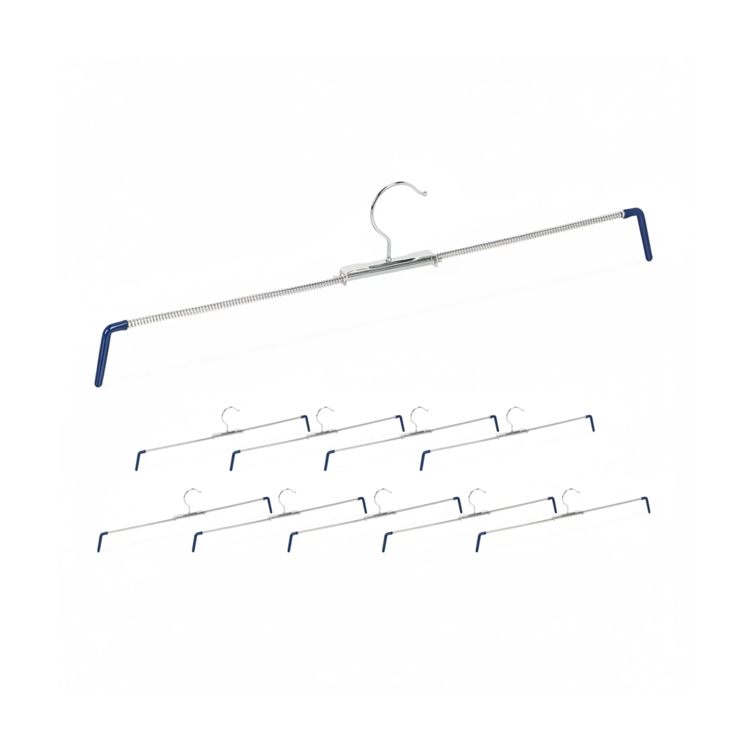 Relaxdays Hosenspannbügel 10er Set Eisen Rutschfest 11 cm x 50 cm x 1,2 cm