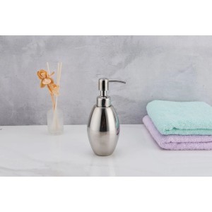 Bagnoxx Seifenspender aus Edelstahl, 380ml, silberner Pumpspender für Flüssigseife.