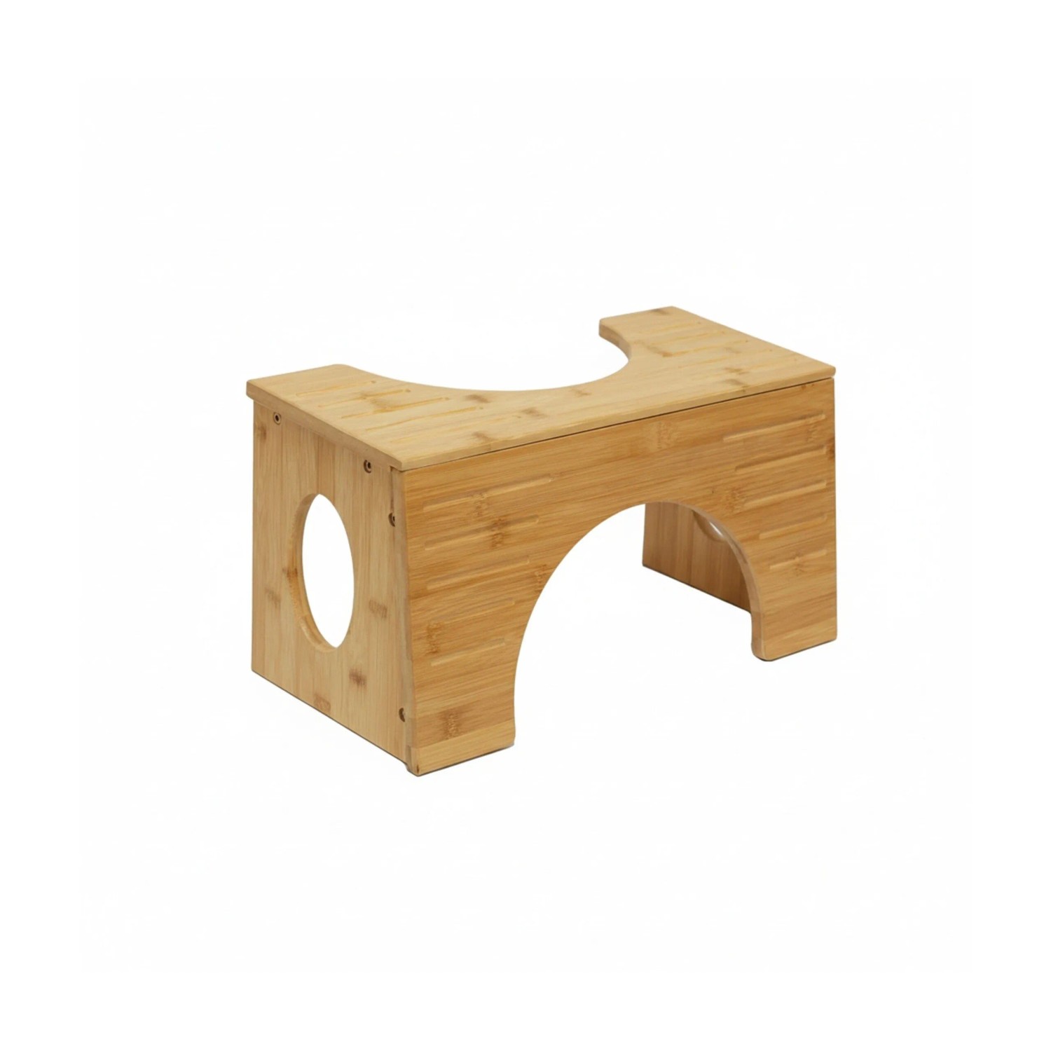 Relaxdays Toilettenhocker Bambus Natur Höhenverstellbar 44,5 cm x 25 cm x 19,5 cm 2,1 kg