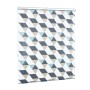Relaxdays Duschrollo Kunststoff Aluminium Grau Blau Beige Wasserabweisend 140 cm x 240 cm