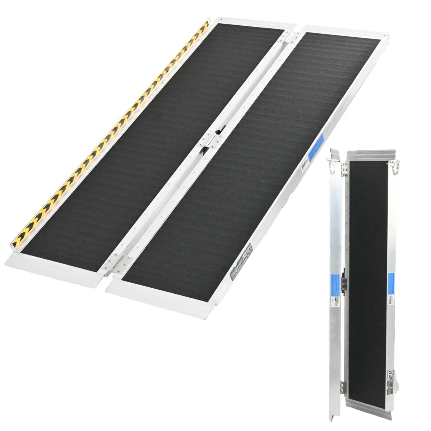 TRUTZHOLM Rollstuhlrampe Klappbar 152 cm Traglast 272 kg Alu Grau Schwarz Beschichtet