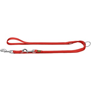 Verstellbare, rote Hunter Führleine Extra Long (3 m) aus Nylon für Hunde.