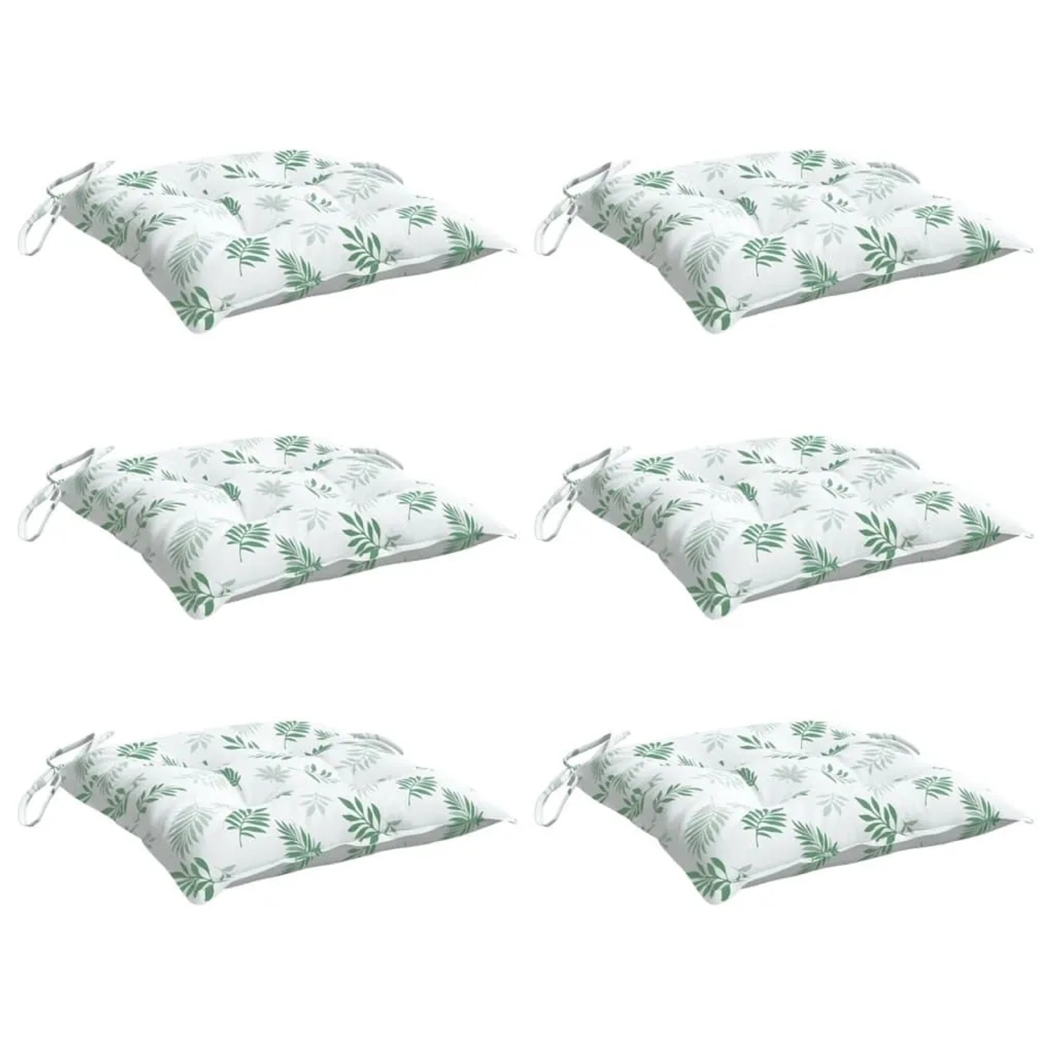 vidaXL Stuhlkissen 6 Stk Blattmuster 50x50x7 cm Oxford-Gewebe 361554