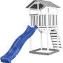 Axi Beach Tower Spielturm mit blauer Rutsche, Leiter und Sandkasten, 349x111x242cm.