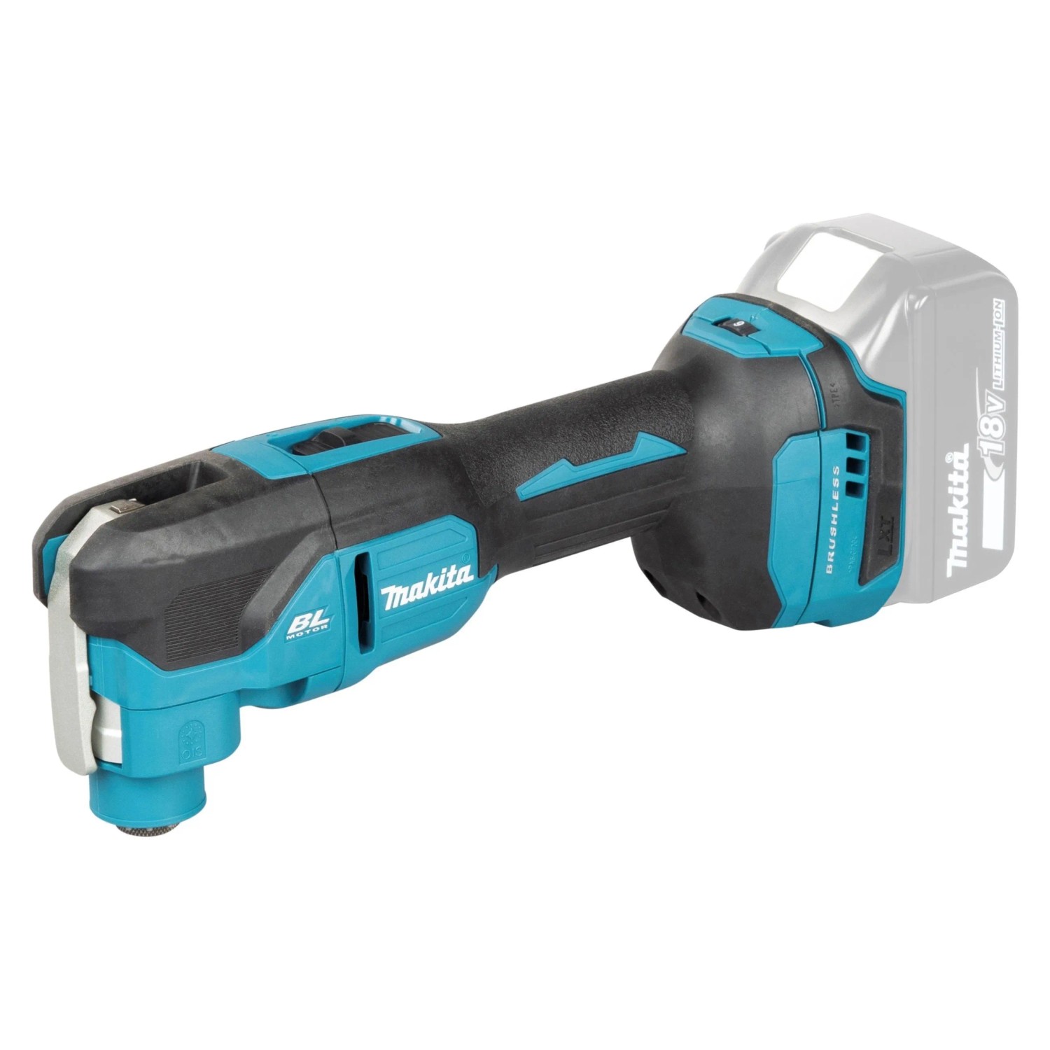 Makita Akku-Multifunktionswerkzeug DTM53 in Schwarz/Türkis mit 18V Akku. Oszillierendes Multitool für vielseitige Arbeiten.