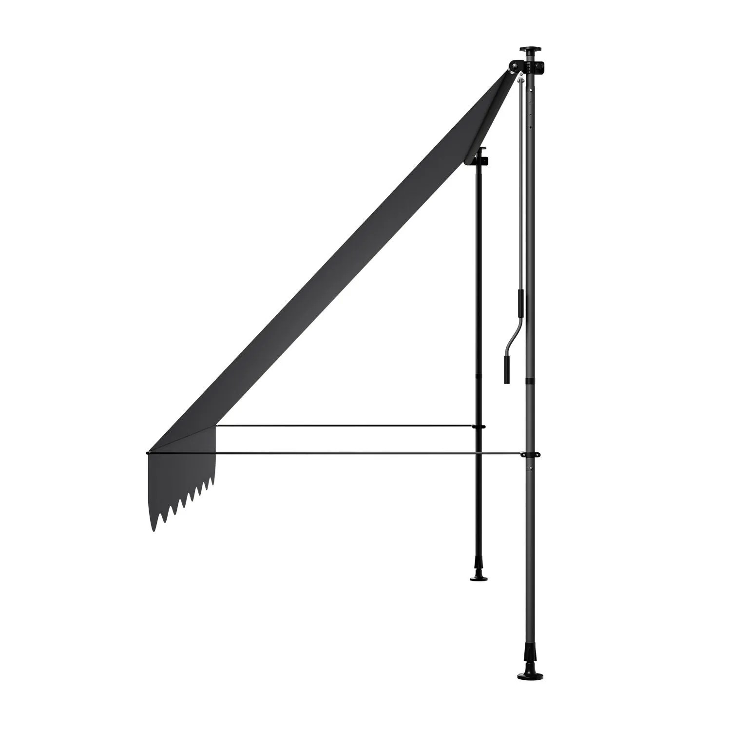 Graue Juskys Klemmmarkise Kapstadt 250x120 cm, Markise ohne Bohren für Balkon & Terrasse.