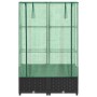 vidaXL Hochbeet mit Gewächshaus-Aufsatz in Rattan-Optik, 80x40x138 cm.