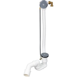 Ab- und Überlaufgarnitur für Badewanne mit Wassereinlauf, Chrom.