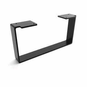 Schwarzes HEVVA Möbelbein LUXEMBURG, 15 cm hoch, 30 cm tief, einzelner Fuß.