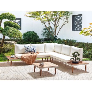 Beliani Lounge Set CORATO Cremeweiß