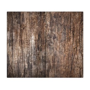 Banjado Herdabdeckplatte aus Glas mit Altes Holz Motiv, 60x52cm, auch als Schneidebrett nutzbar.