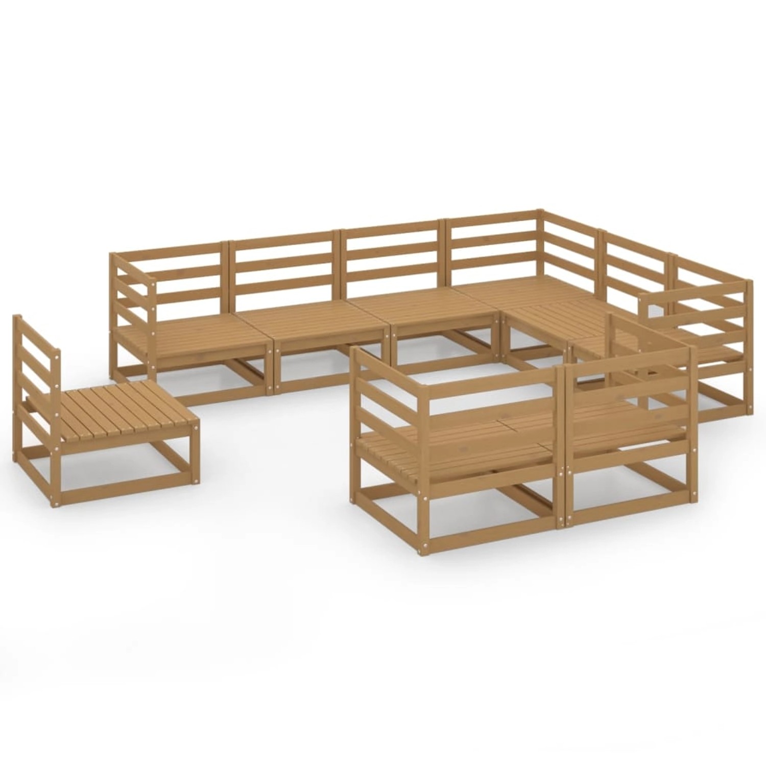 vidaXL 9-tlg Garten-Lounge-Set Honigbraun Massivholz Kiefer Modell 16 günstig online kaufen