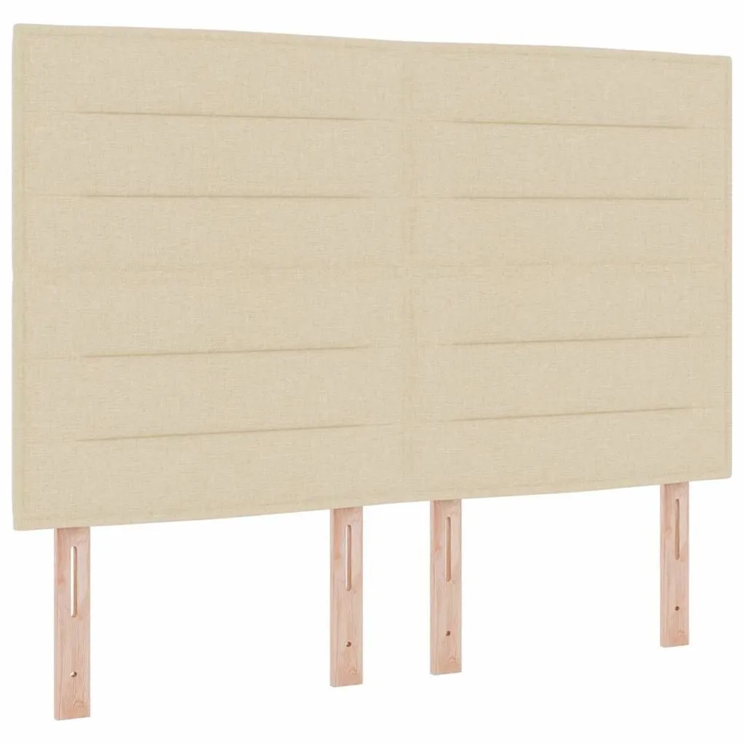 vidaXL LED Boxspringbett mit Matratze Creme 140 x 190 cm Stoff 3343024