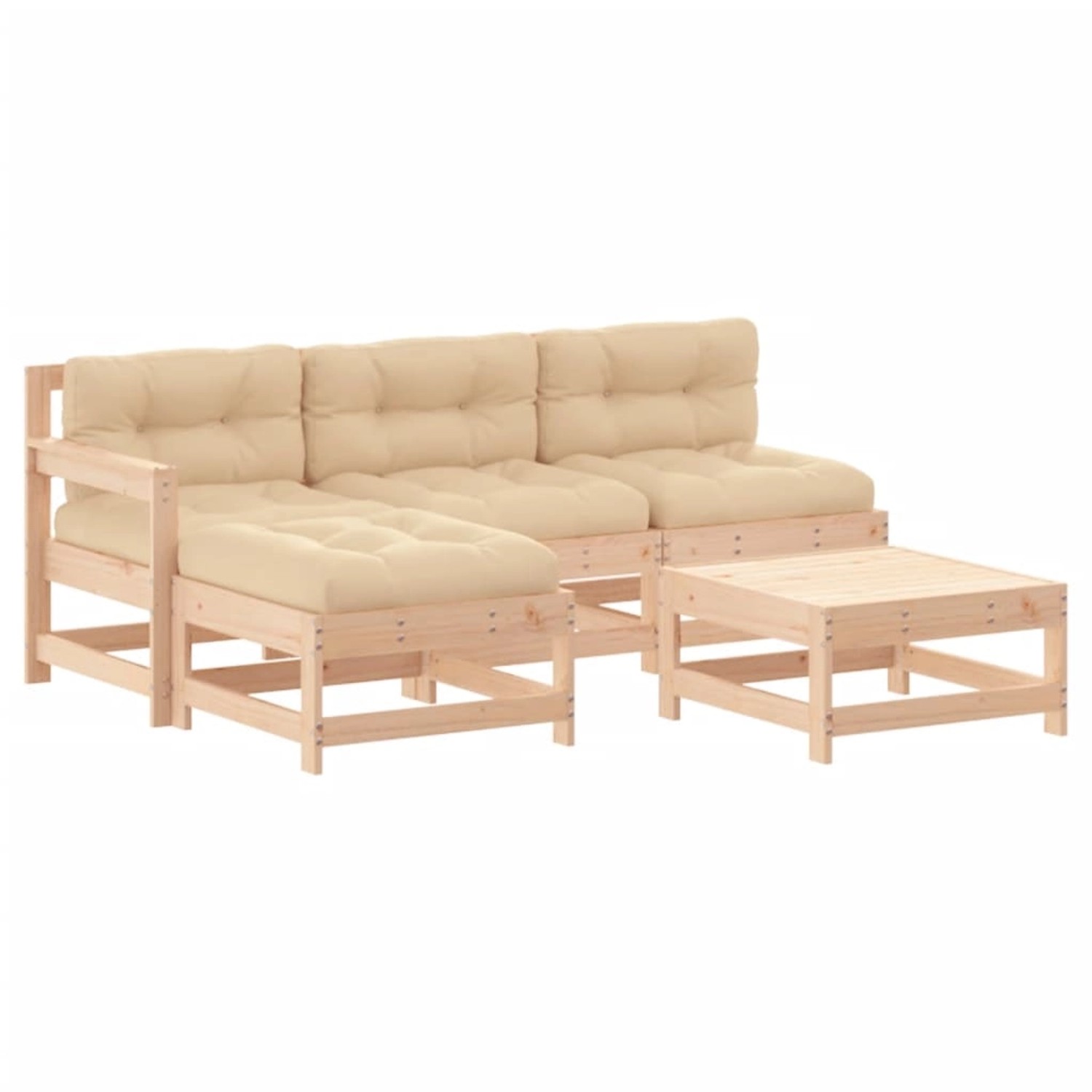 vidaXL 5-tlg Garten-Lounge-Set mit Kissen Massivholz Modell 5 günstig online kaufen