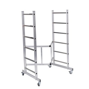 Krause Corda Faltgerüst aus Aluminium, leicht verfahrbar und werkzeuglos aufstellbar.