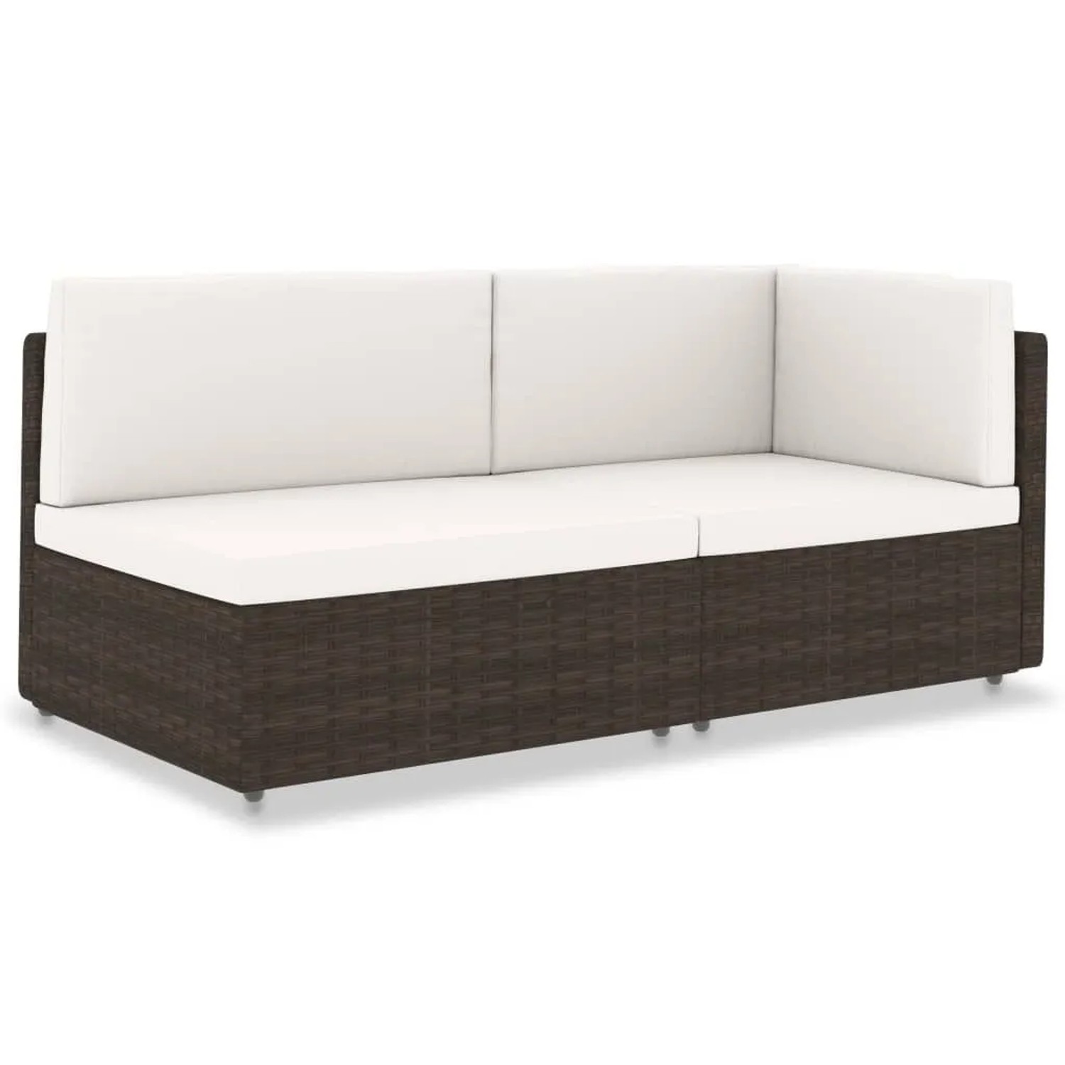 vidaXL Modulares 2-Sitzer-Sofa Poly Rattan Braun 49514